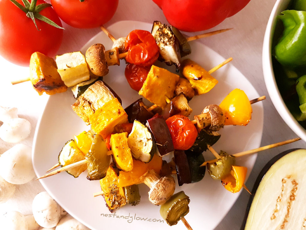 Chickpea Tofu Mediterranean Vegetable Kebabs