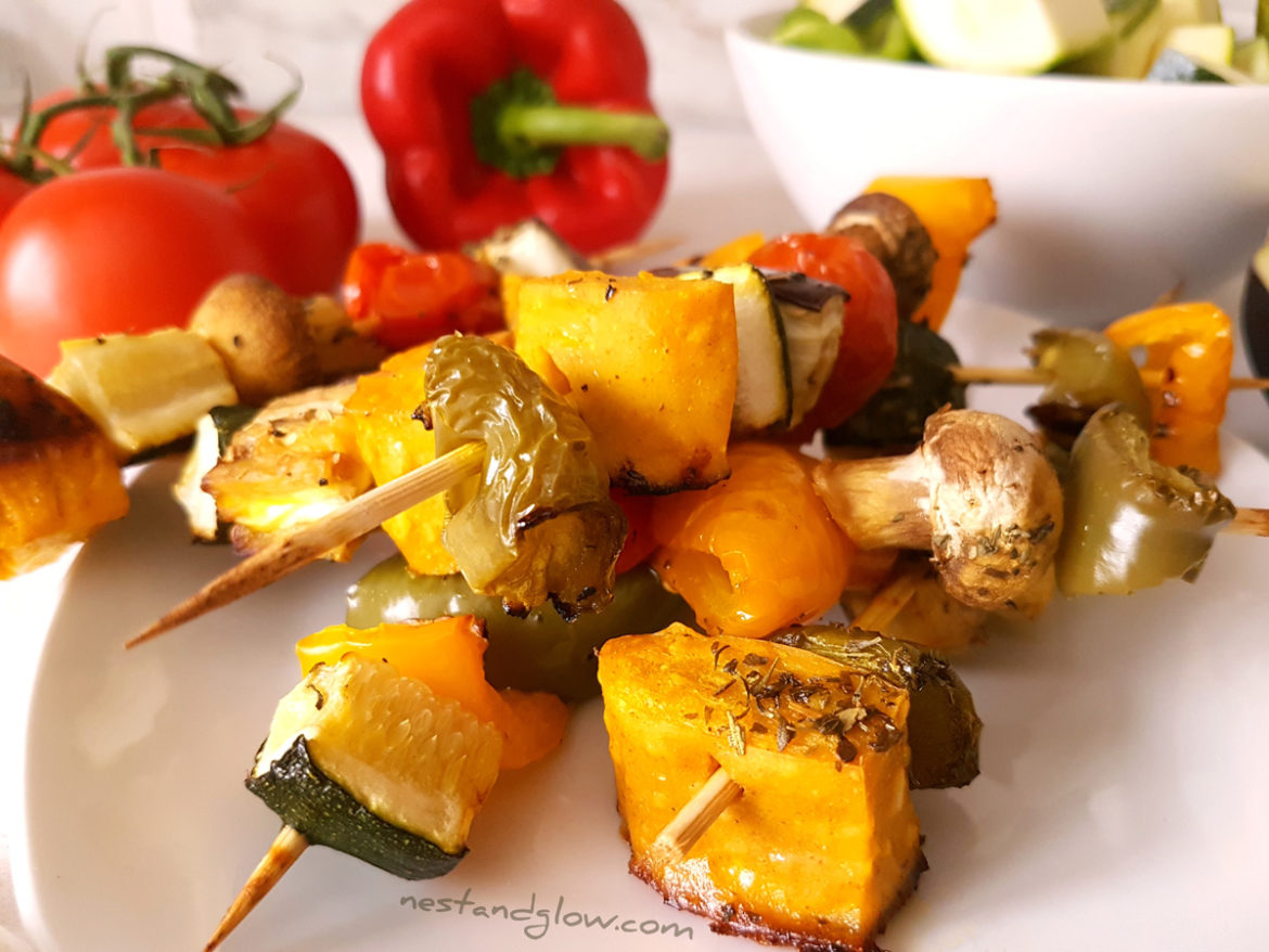 Chickpea Tofu Mediterranean Vegetable Kebabs Nest and Glow