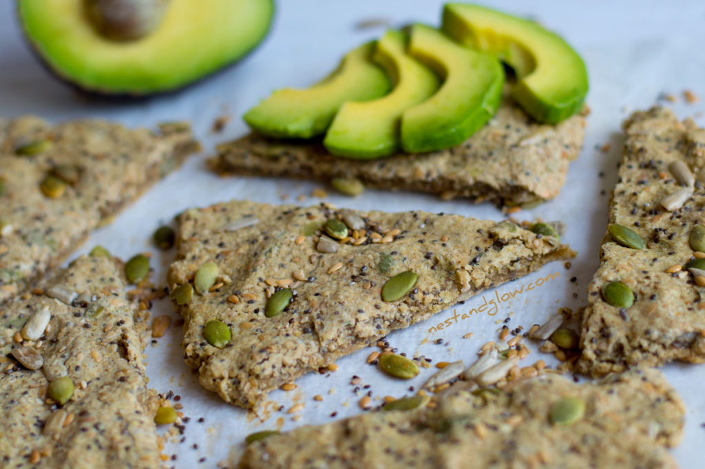 Five Seed Oatcakes with avocado