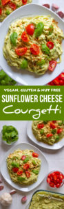 Sunflower Cheese Raw Courgetti Recipe - Raw vegan, nut-free and gluten-free