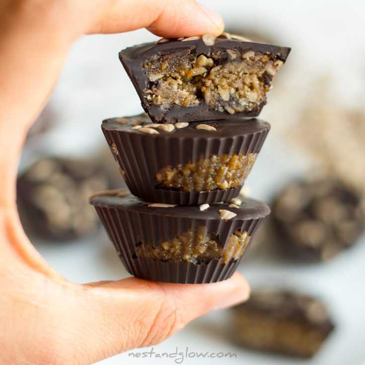 Sunflower Caramel Dark Chocolate Cups Recipe