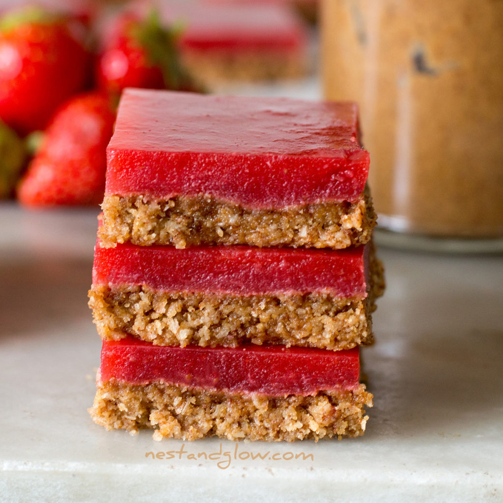 Almond Butter And Strawberry Jelly Slices Healthy Easy And Vegan