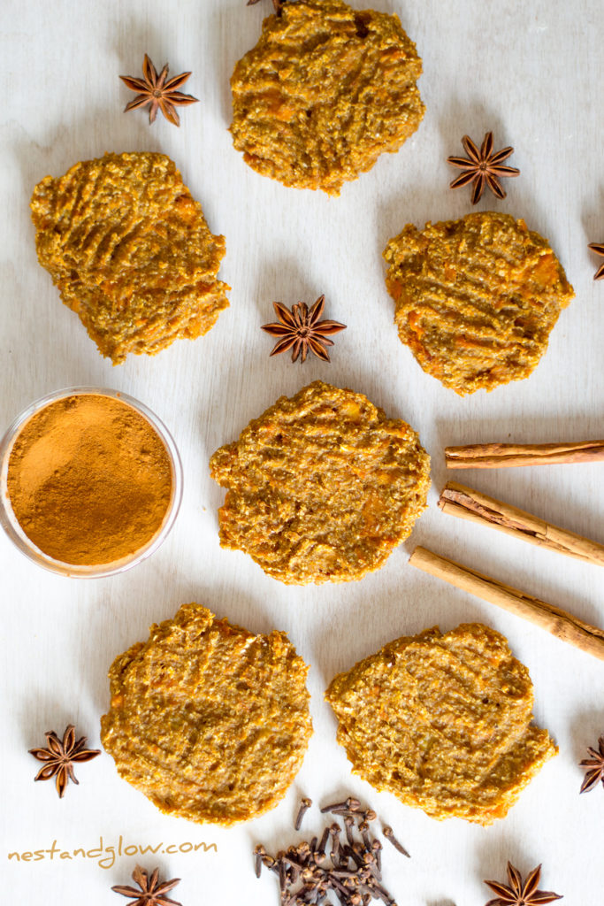 banana oat pumpkin cinnamon spiced cookies