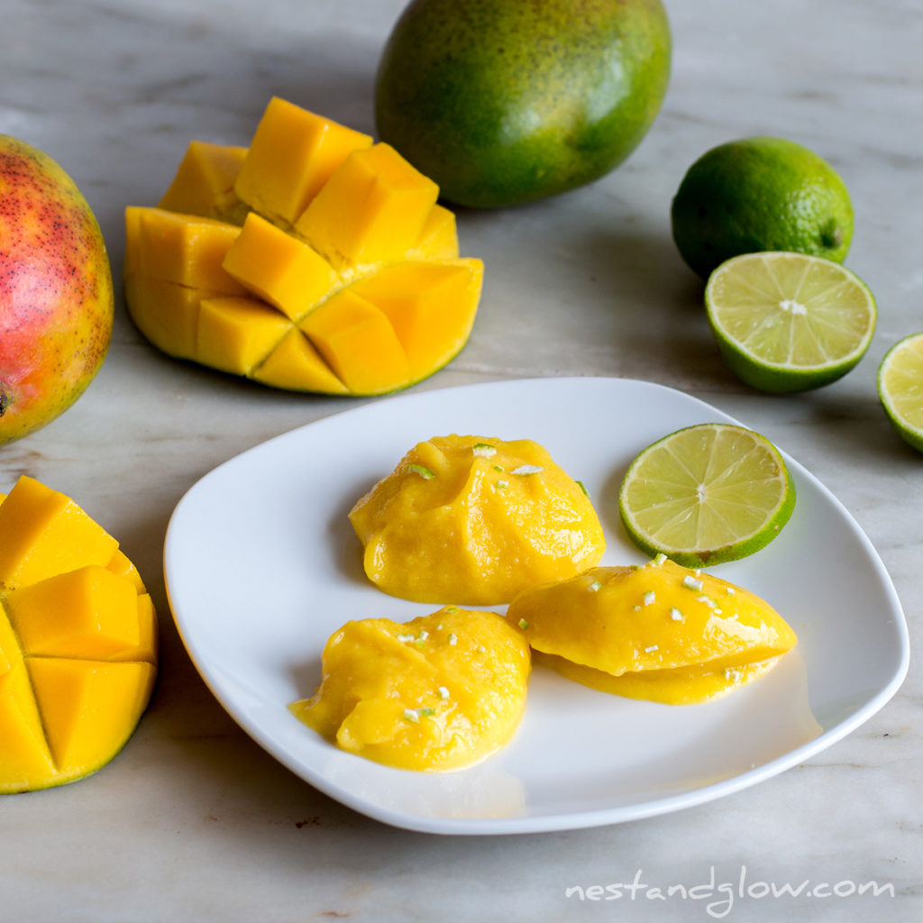 fresh lime and mango no added sugar sorbet