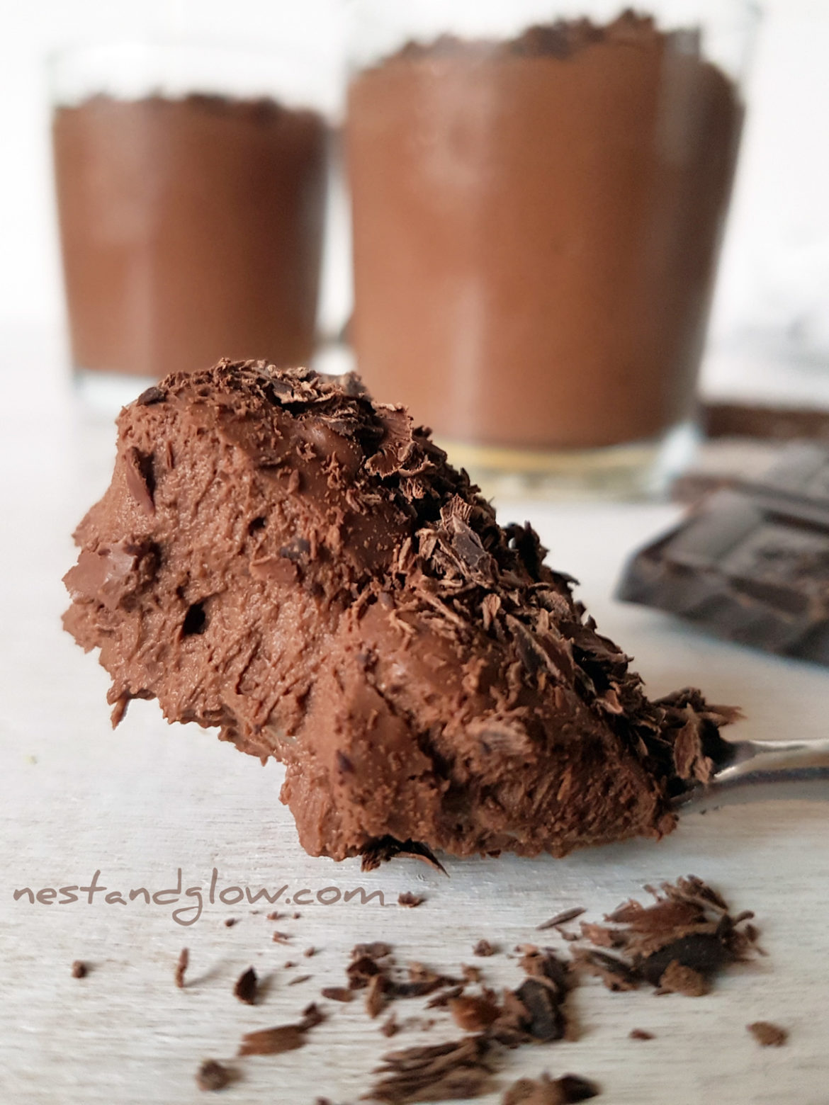 2 Ingredient Chocolate Protein Mousse Nest and Glow