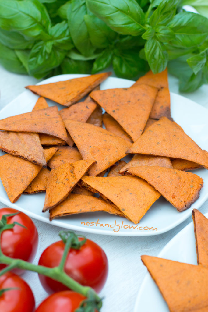 Tomato and Basil Lentil Chips - High Protein