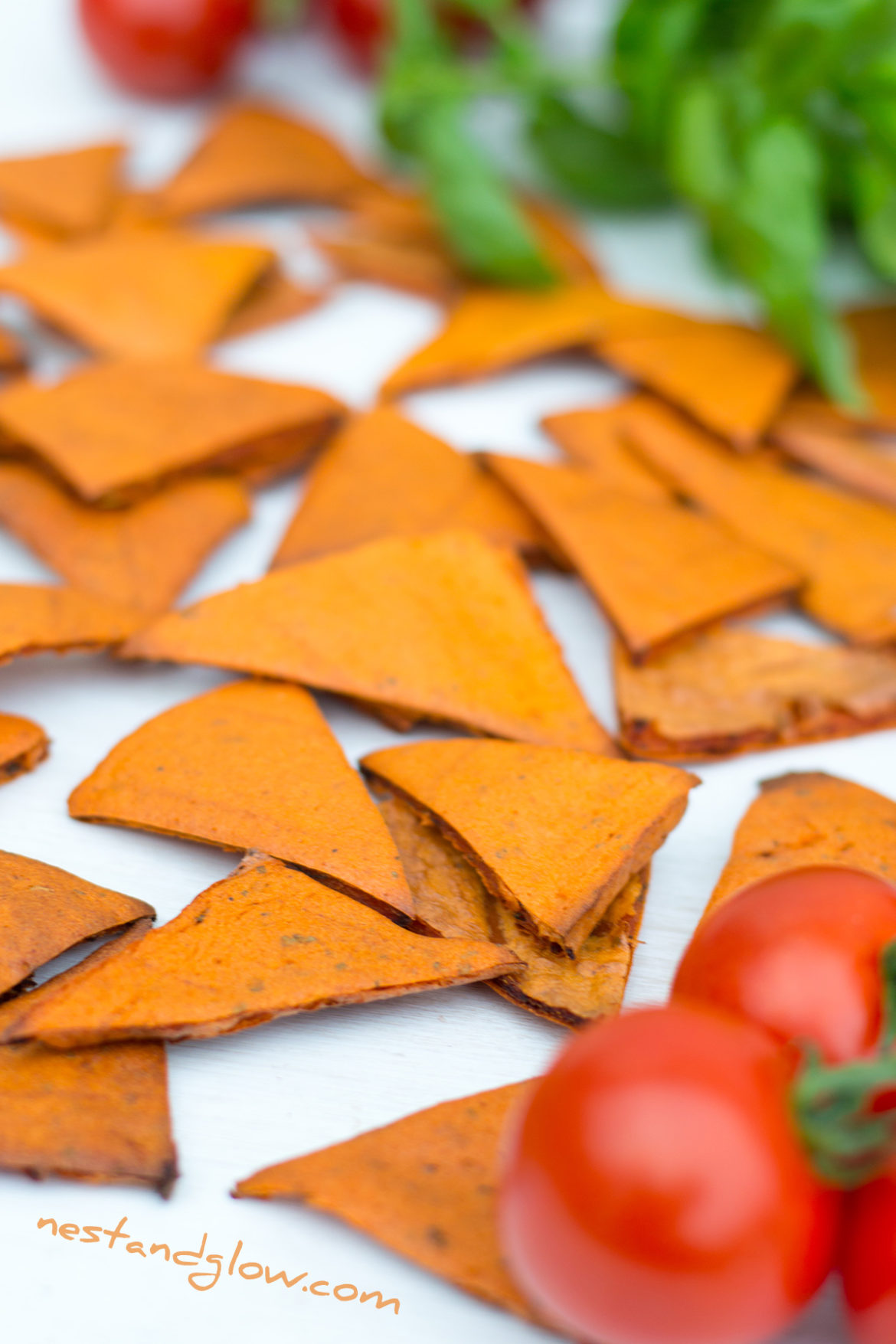 Tomato and Basil Lentil Chips Nest and Glow