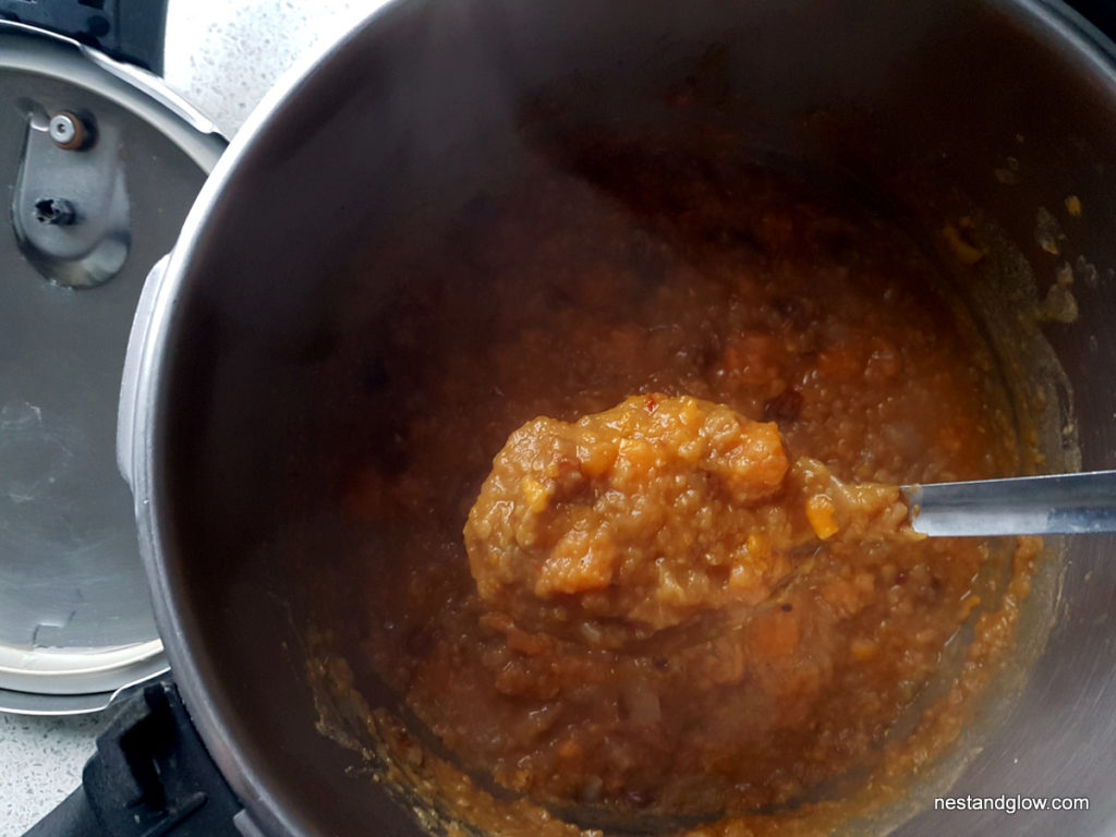 sweet potato dahl in pan