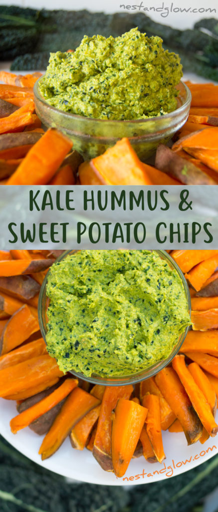 Kale Hummus and Sweet Potato Chips Healthy Recipe