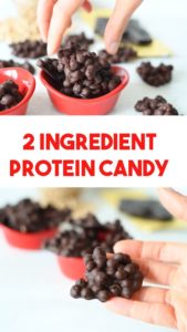 2 Ingredient Protein Candy made from chickpeas and chocolate. Healthy recipe that is gluten free #vegan #veganrecipe #healthy #protein #plantbased