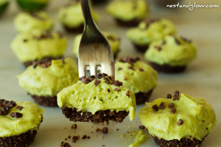 Chocolate Avocado Lime Cheesecake on fork