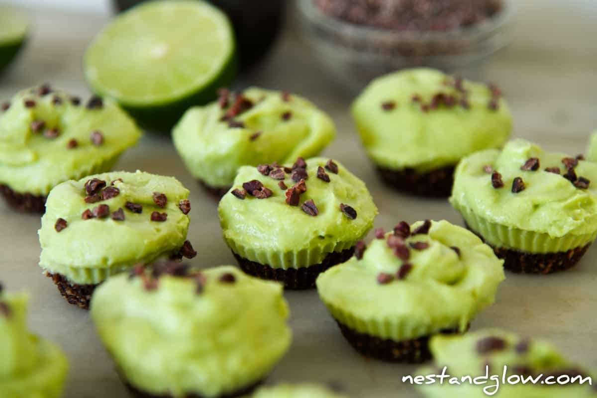 Chocolate Avocado Lime Cheesecakes Recipe Raw Vegan and Healthy