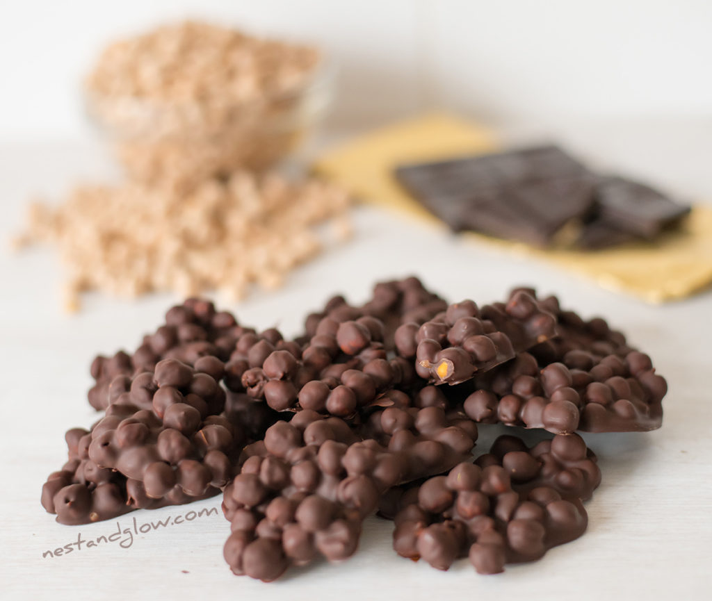 A stack of chickpea cacao healthy sweets