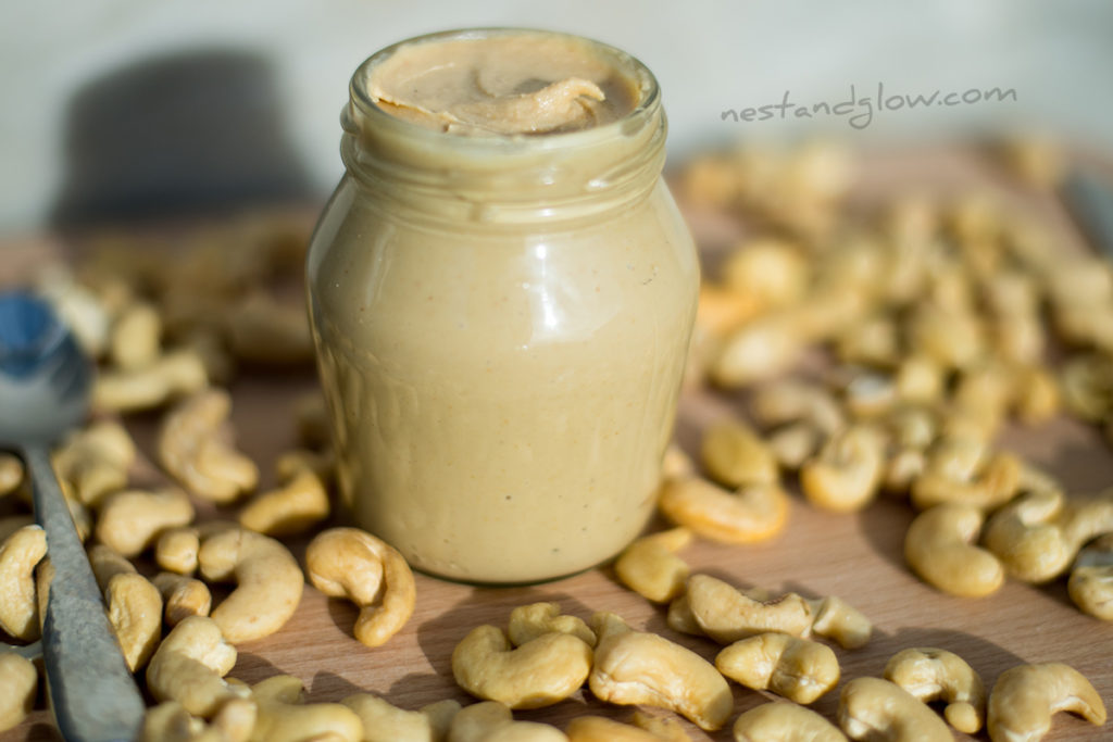 Homemade Cashew Nut Butter is best refrigerated