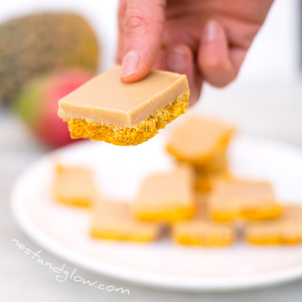 A slice of tropical healthy smoothie fudge