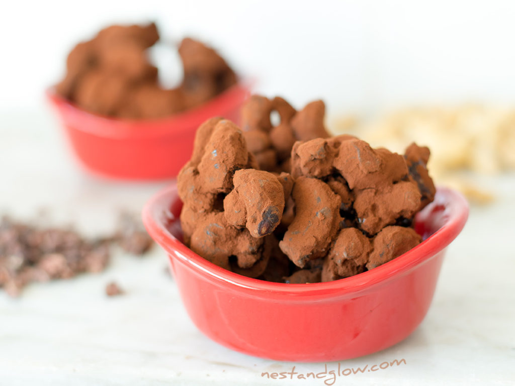 cacao dusted cashews recipe