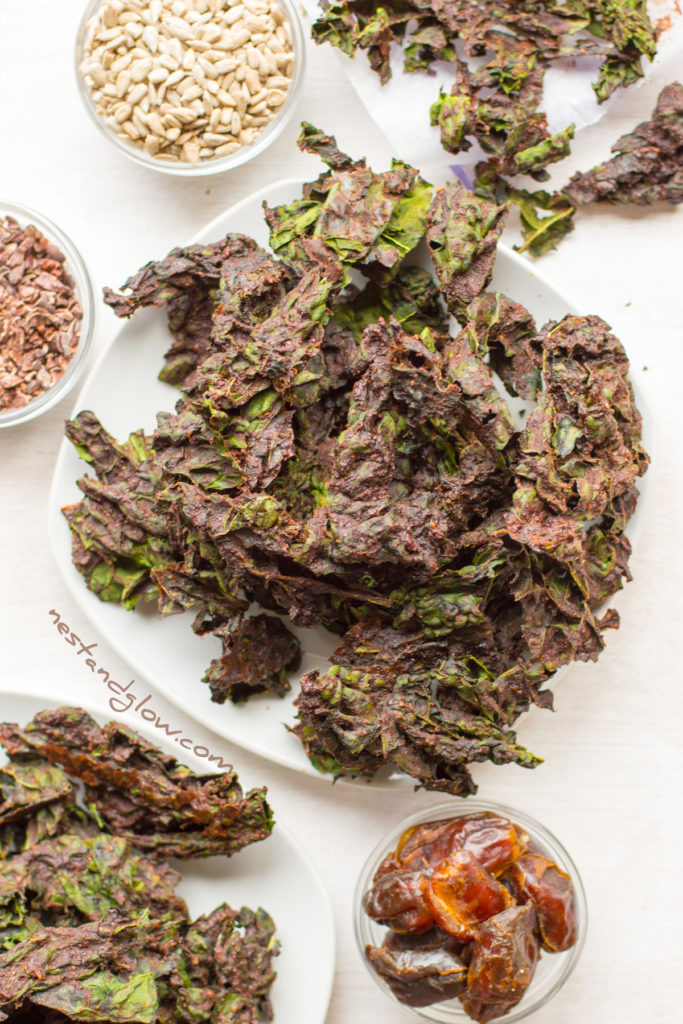 dates and chocoalte kale chips
