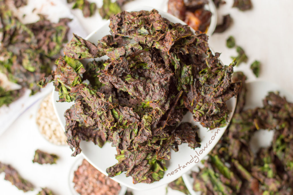 Chocolate Sunflower Seed Kale Chips