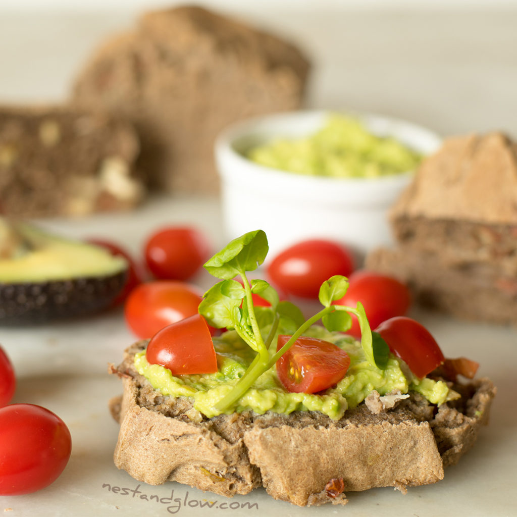 buckwheat almond bread with avocado