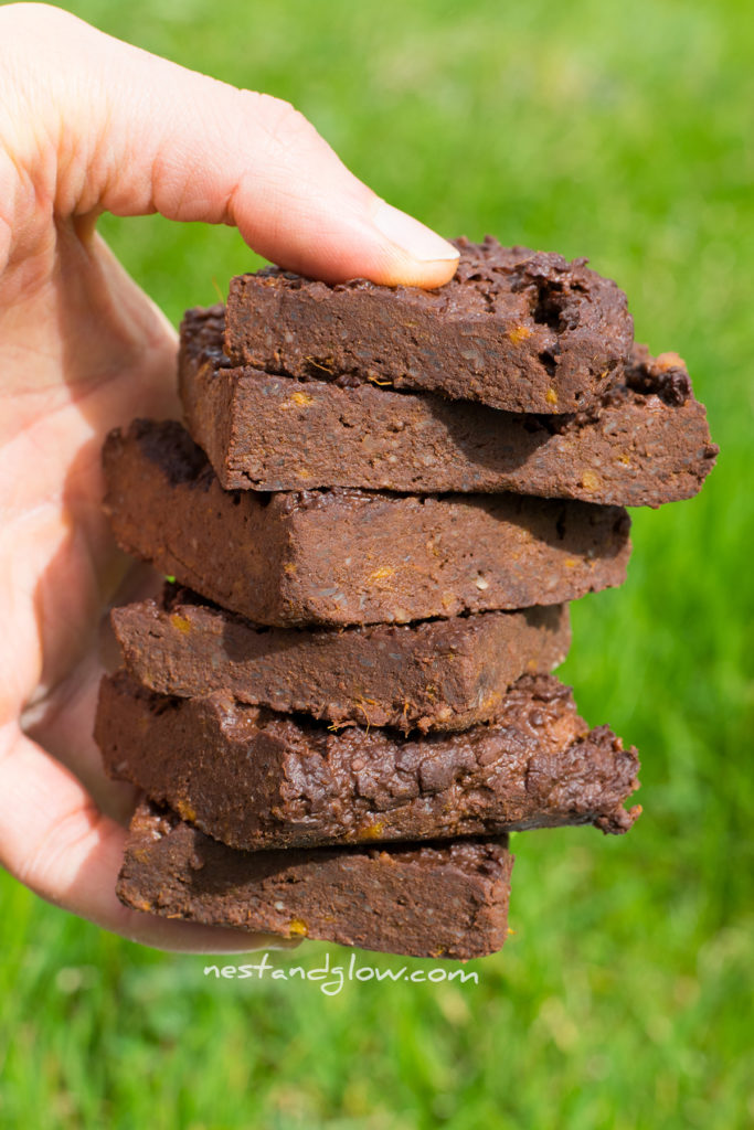 a handful of easy healthy brownies