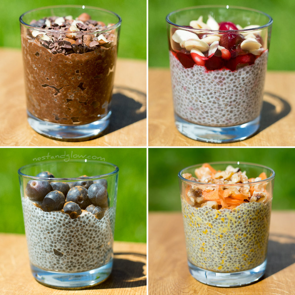 Overnight chia puddings easy vegan