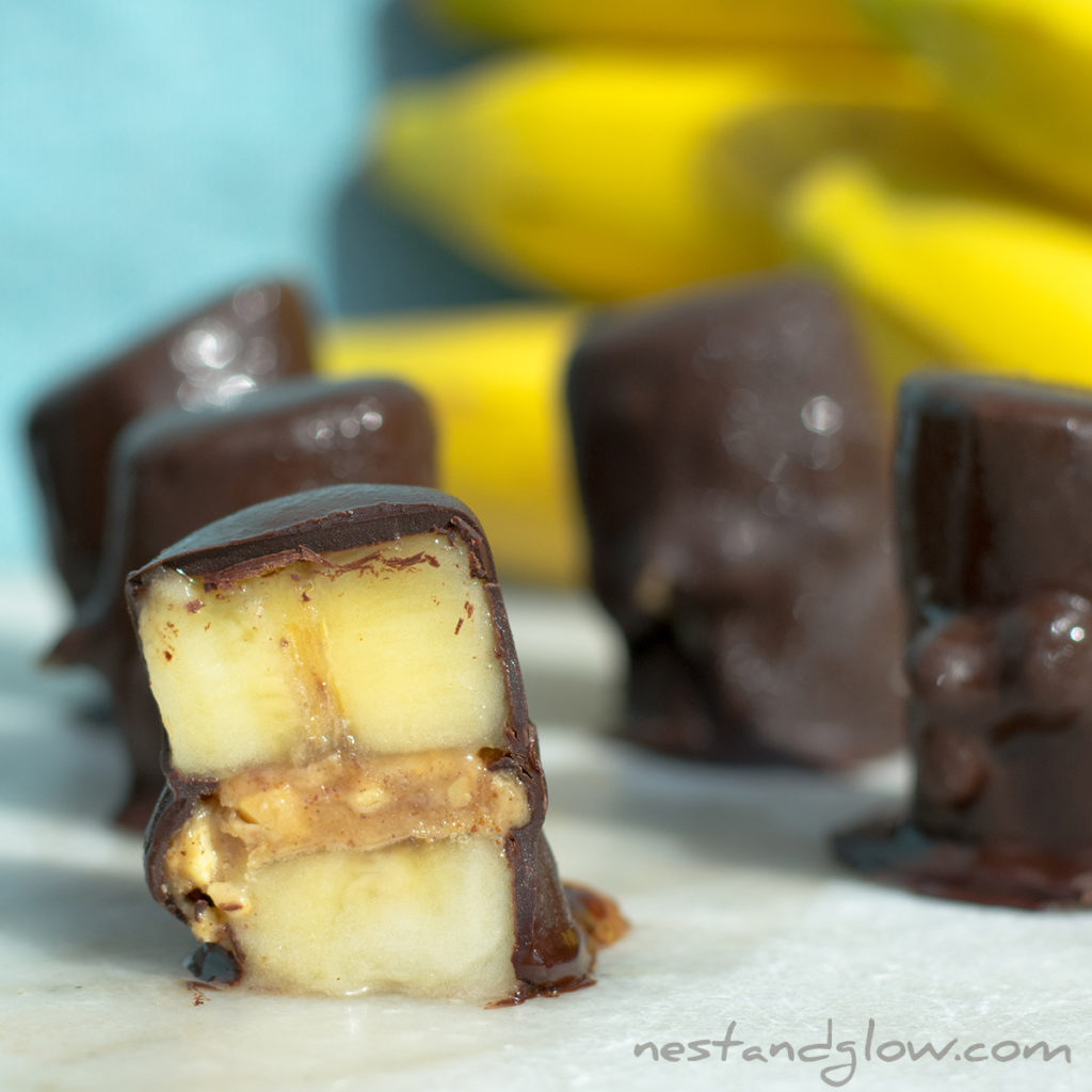 banana peanut chocolate frozen coins