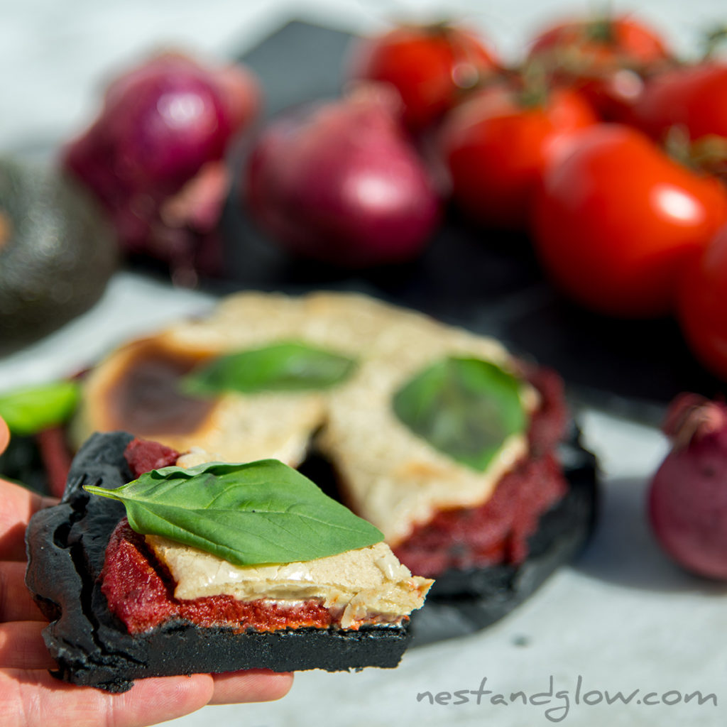 charcoal quinoa vegan gluten free pizza