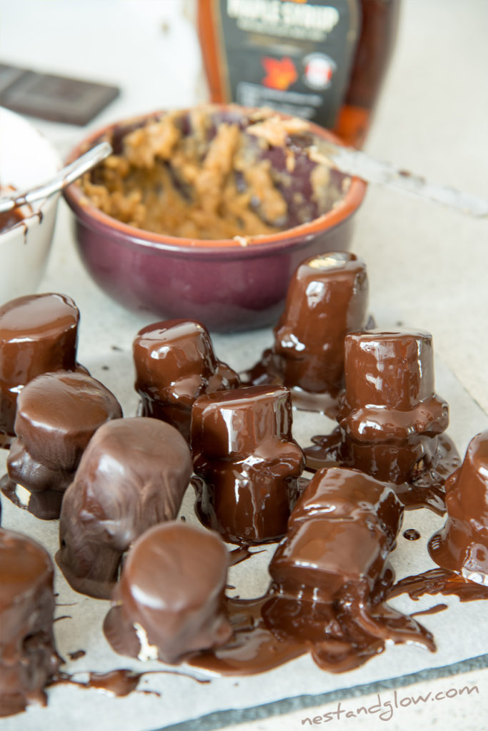 chocolate coated banana coins