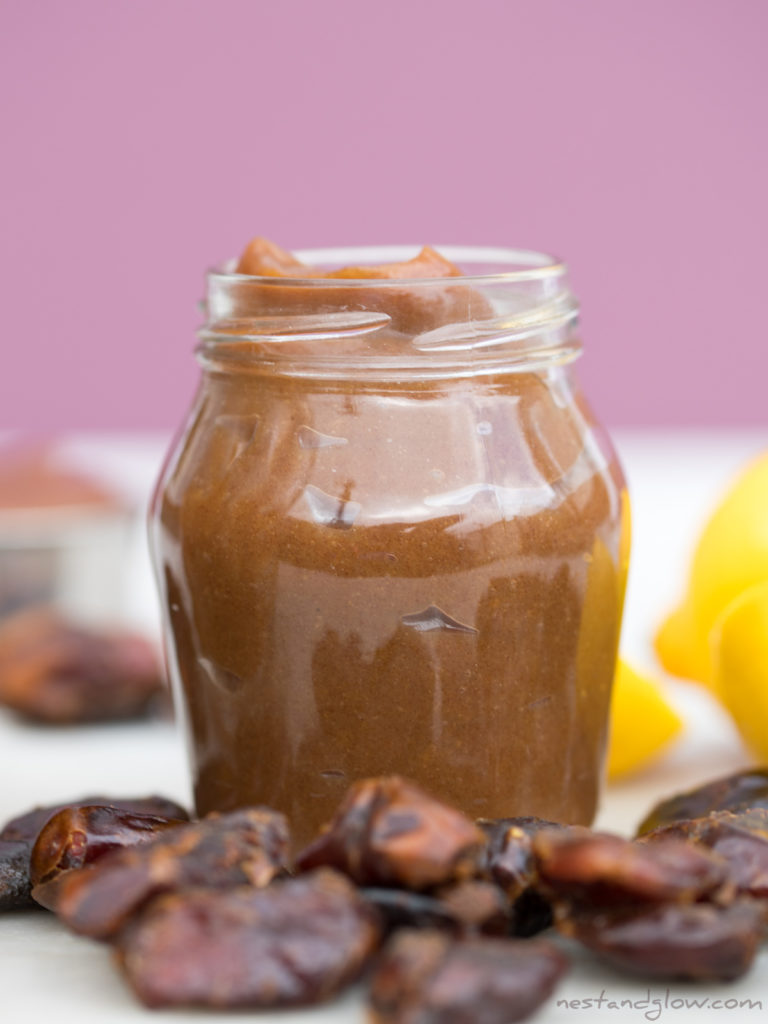 a jar of date syrup