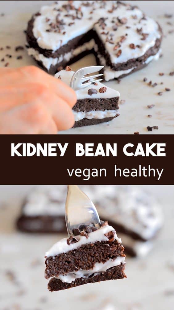 Kidney Bean and Coconut Chocolate Cake Recipe - easy and healthy recipe for chocolate cake that is tasty without any gluten, dairy, eggs, flour or refined sugar. #healthy #vegan #healthycake #vegancake #glutenfreee cake