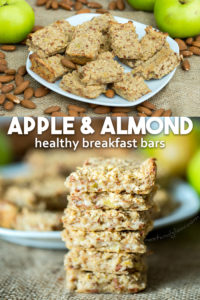 Healthy Breakfast Bars with Apple, Almond and Oat - chewy, low calorie, vegan and easy to make #vegan #veganrecipe #healthy #breakfast #breakfastbar
