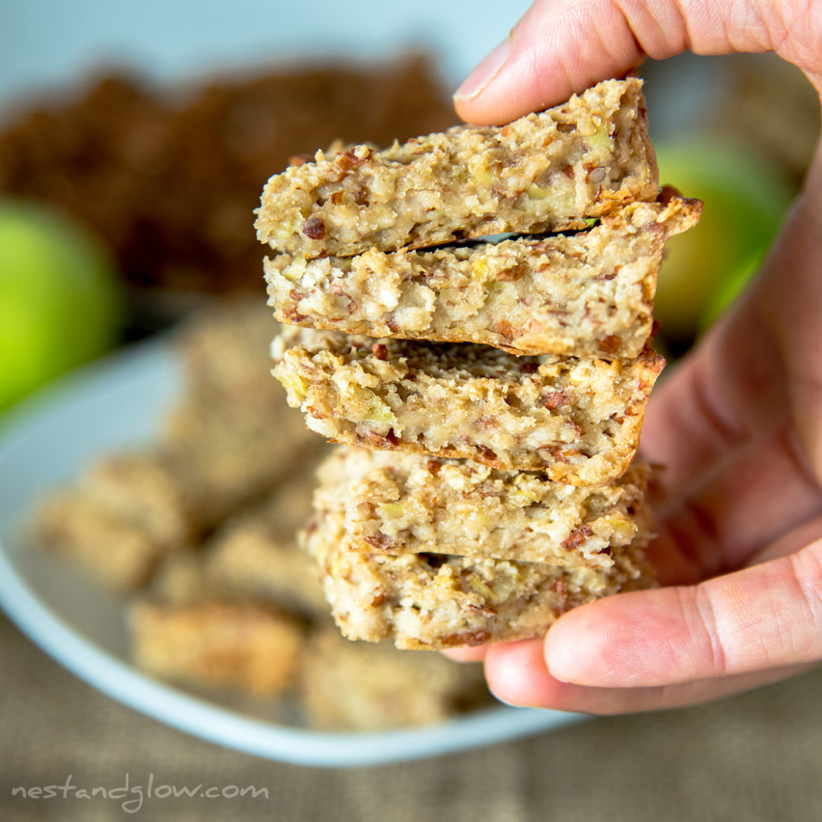 3Ingredient Apple Almond Breakfast Bars Nest and Glow