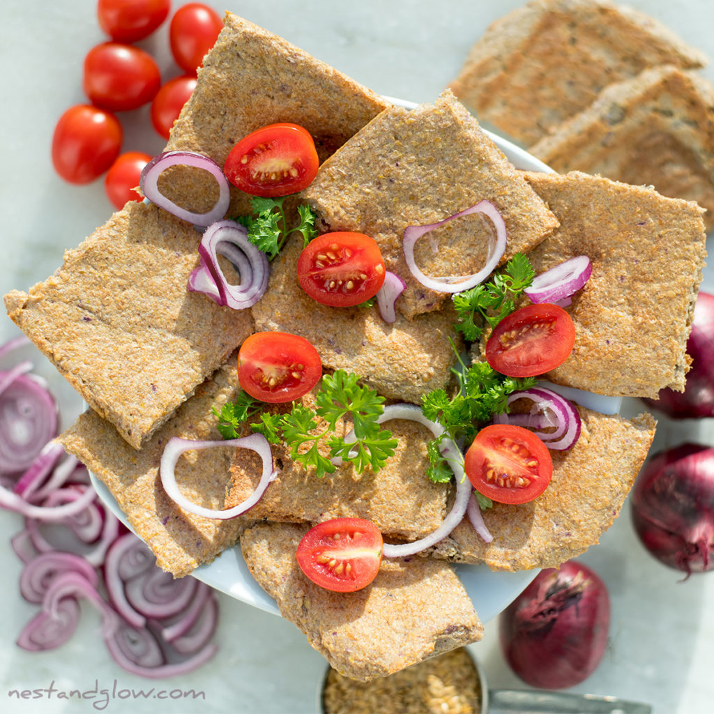 2 ingredient onion flax bread