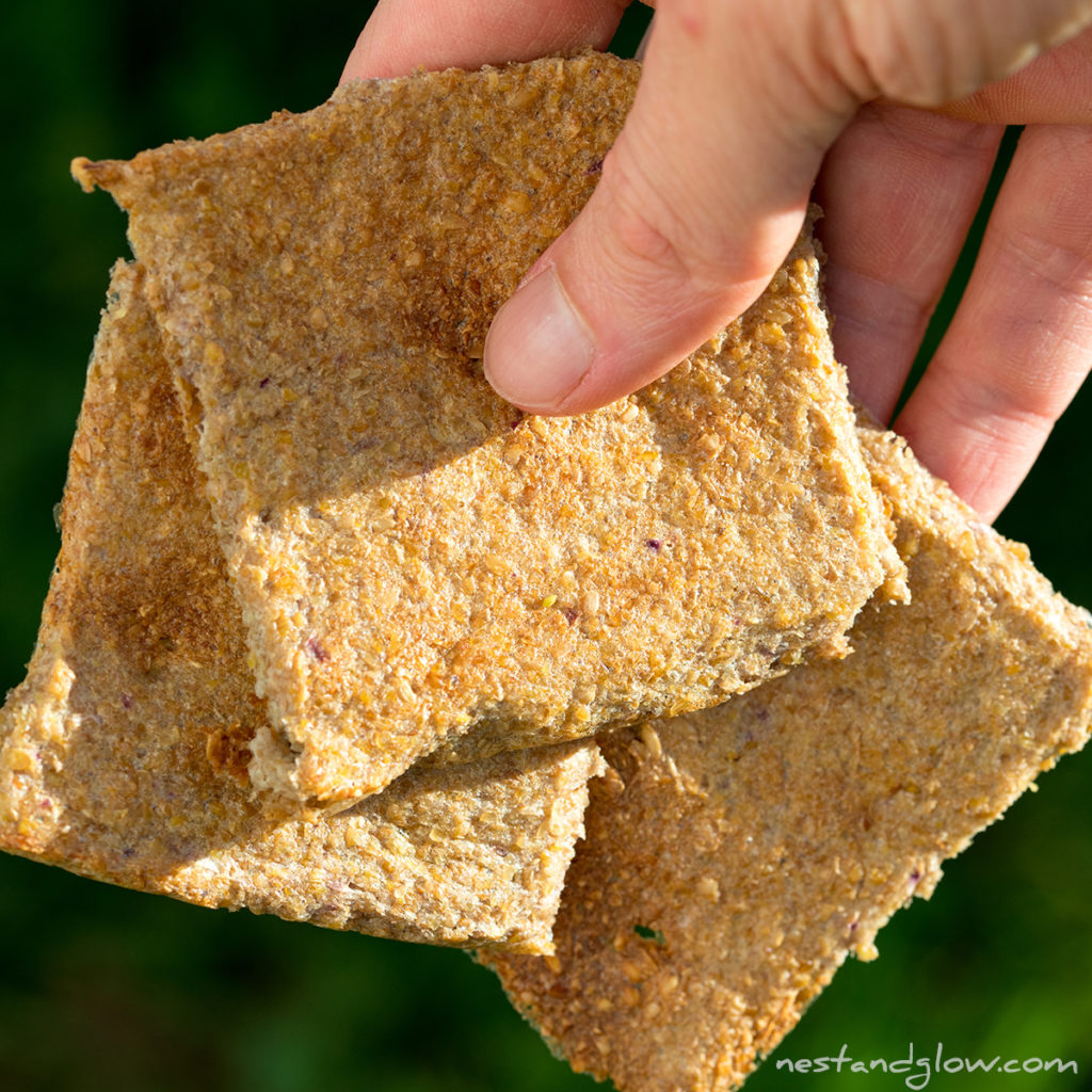 slices of onion flax bread