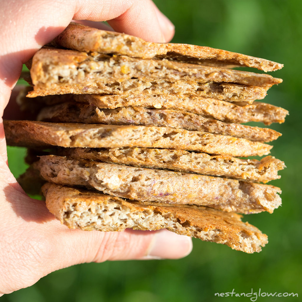 stack gluten free onion flax bread