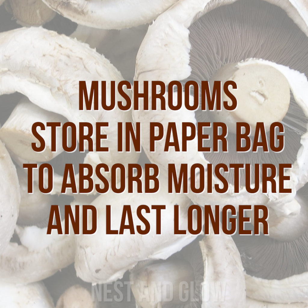 store mushrooms paper bag to stop going soggy and off