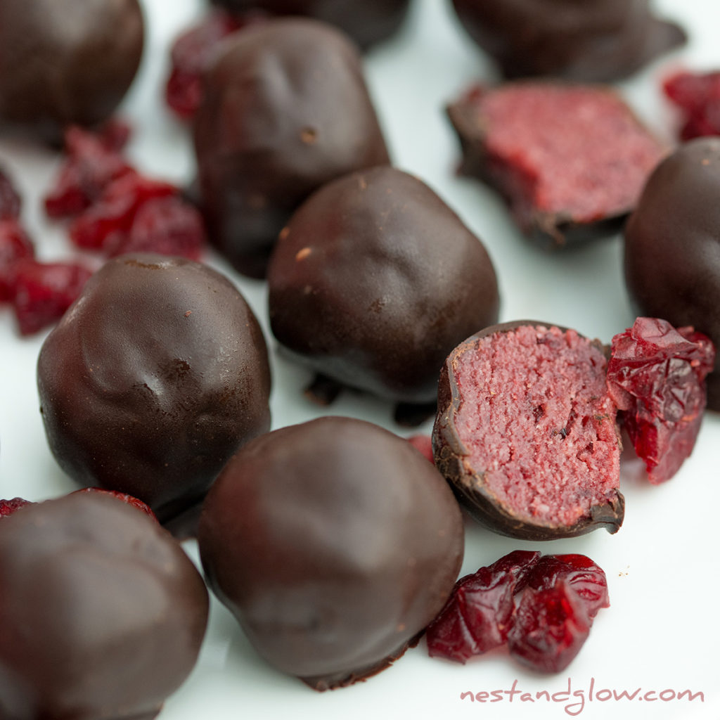 cherry chocoalte healthy balls