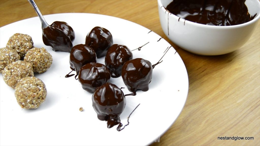 dipping cookie dough chocolate bites