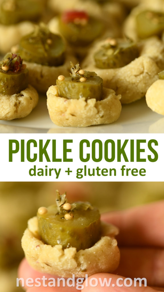 Pickle Cookies Recipe - dairy and gluten free vegan recipe for easy to make healthy cookies. Made from pickles and nuts. Full of heart healthy fats with a sweet pickle taste. Suitable for vegan, paleo, wheat free and healthy diets #cookies #pickle #veganrecipe #paleo #plantbased