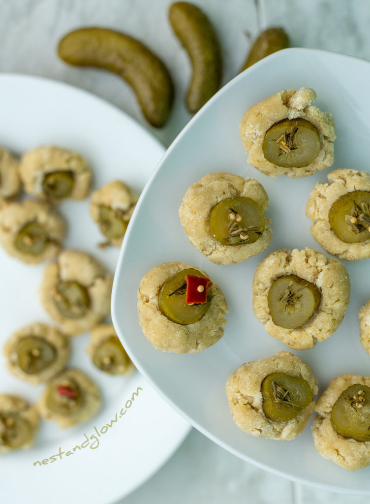 pickle cookies on a plate that are paleo