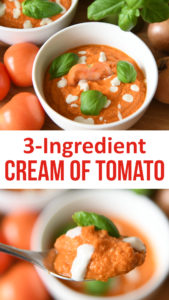 Easy and healthy tomato soup that's suitable for dairy free and healthy diets. Made from just three ingredients and contains over two portions of fruit and veg. #healthy #diaryfree #soup #vegancooking #veganrecipe