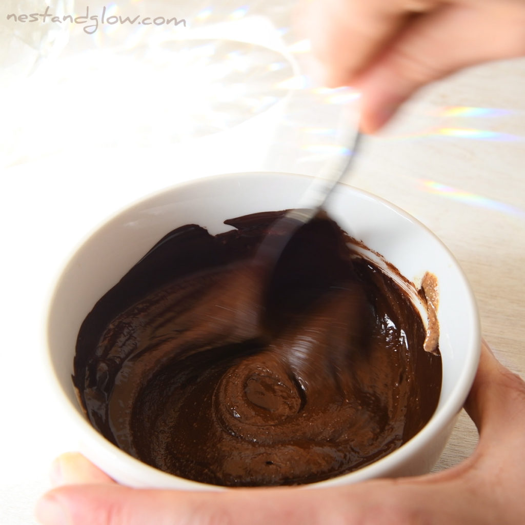 mixing chocolate peanut butter