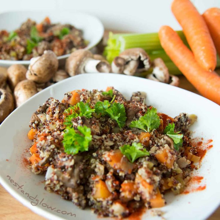 mushroom quinoa rissoto