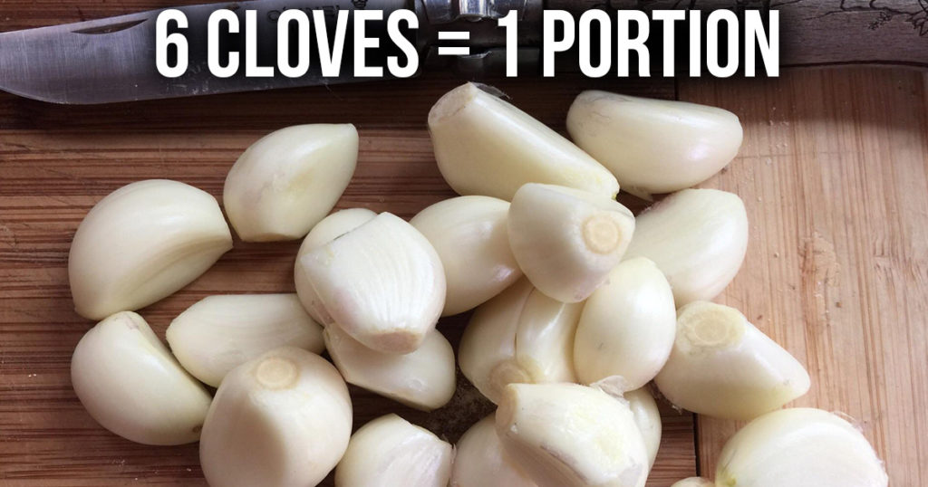 6 garlic cloves is one portion