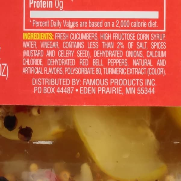 pickle ingredients corn syrup