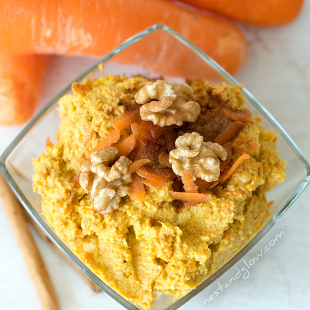 desert carrot cake hummus that's healthy and full of good stuff