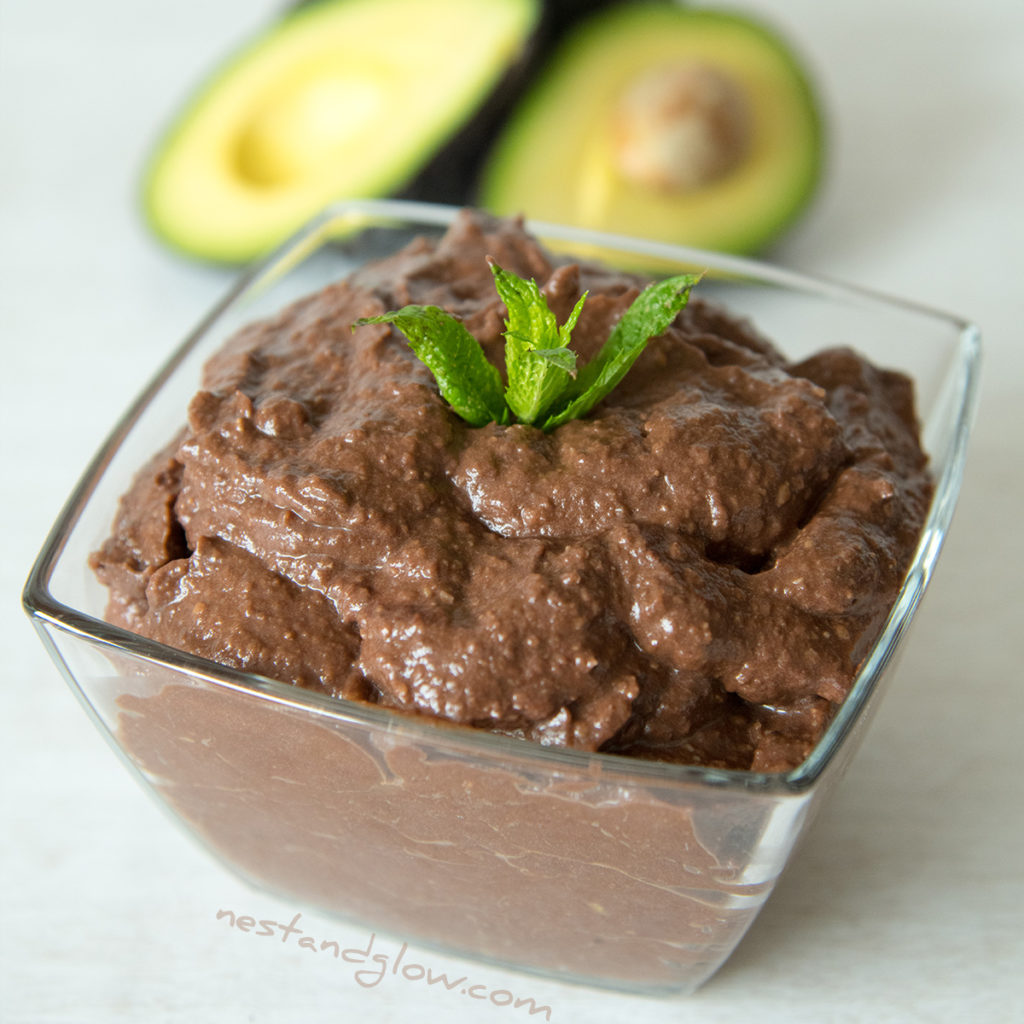 chocolate avocado sweet hummus recipe made from just a few wholefood ingredients. Perfect to top any healthy dessert or just eaten with a spoon
