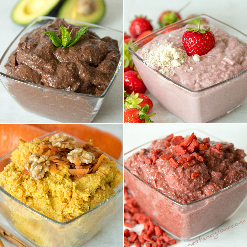 Sweet hummus dessert recipes that are all healthy. Includes chocolate avocado hummus, strawberry cheesecake hummus, carrot cake hummus and red velvet hummus. All of these dessert hummus recipes are vegan and full of goodness