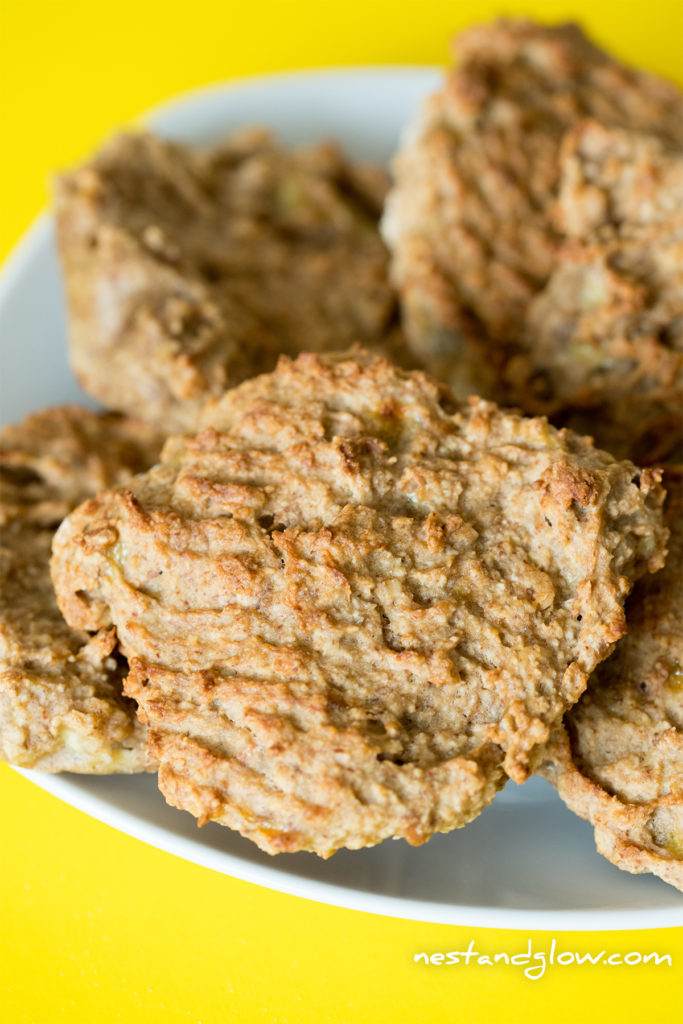 a plate of 3 ingredient peanut butter cookies that are golden brown 