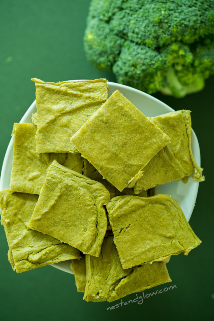 plate of freshly baked quinoa broccoli bread